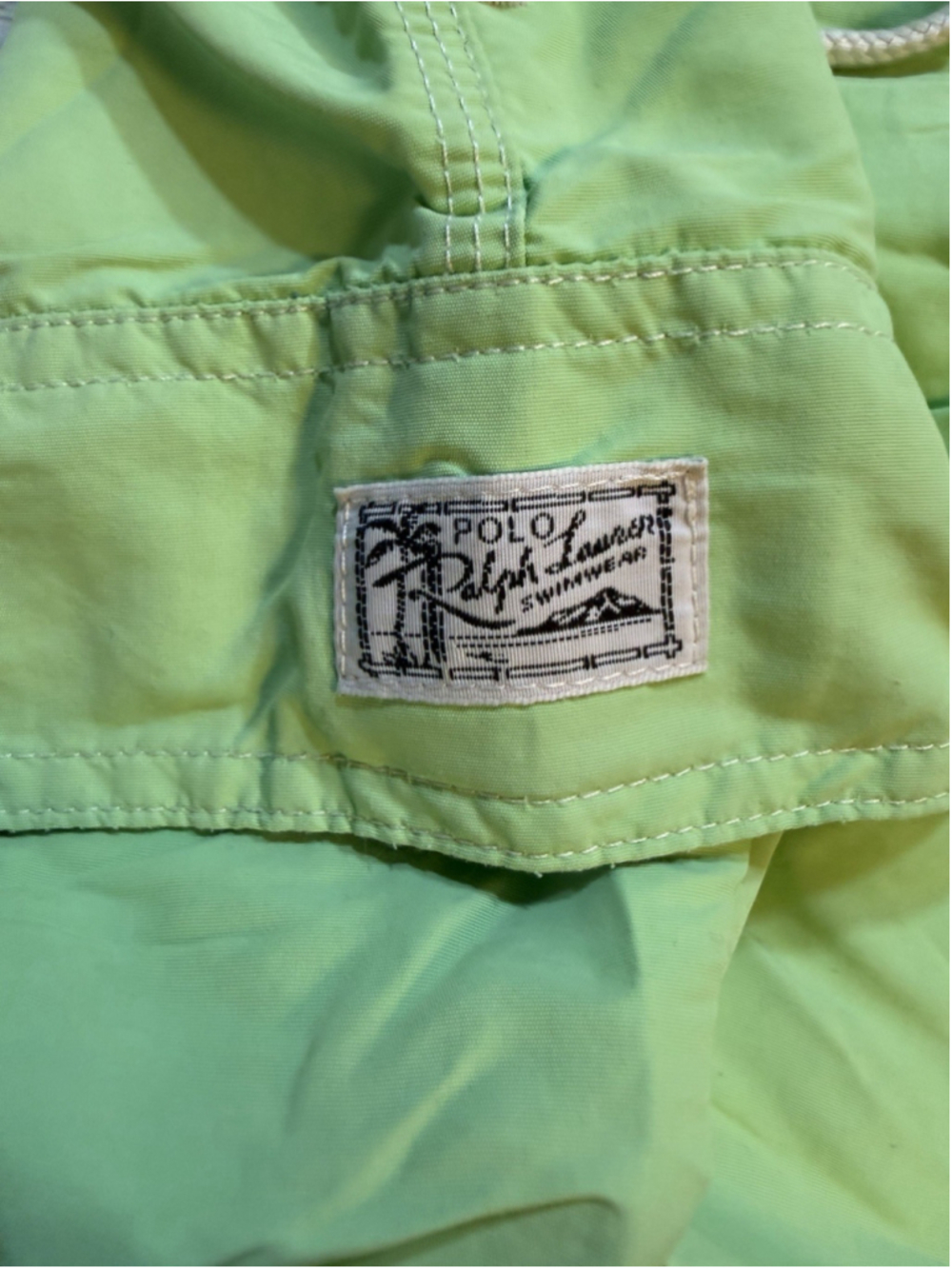 Polo Ralph Lauren Men’s Green Logo Swim Shorts Size S Drawstring Lined Elastic - Picture 9 of 10